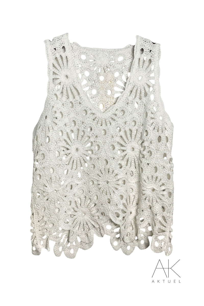 Top en crochet blanc