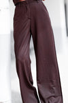 Pantalon marron fluide taille haute