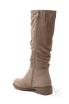 Bottes plates suédine beige