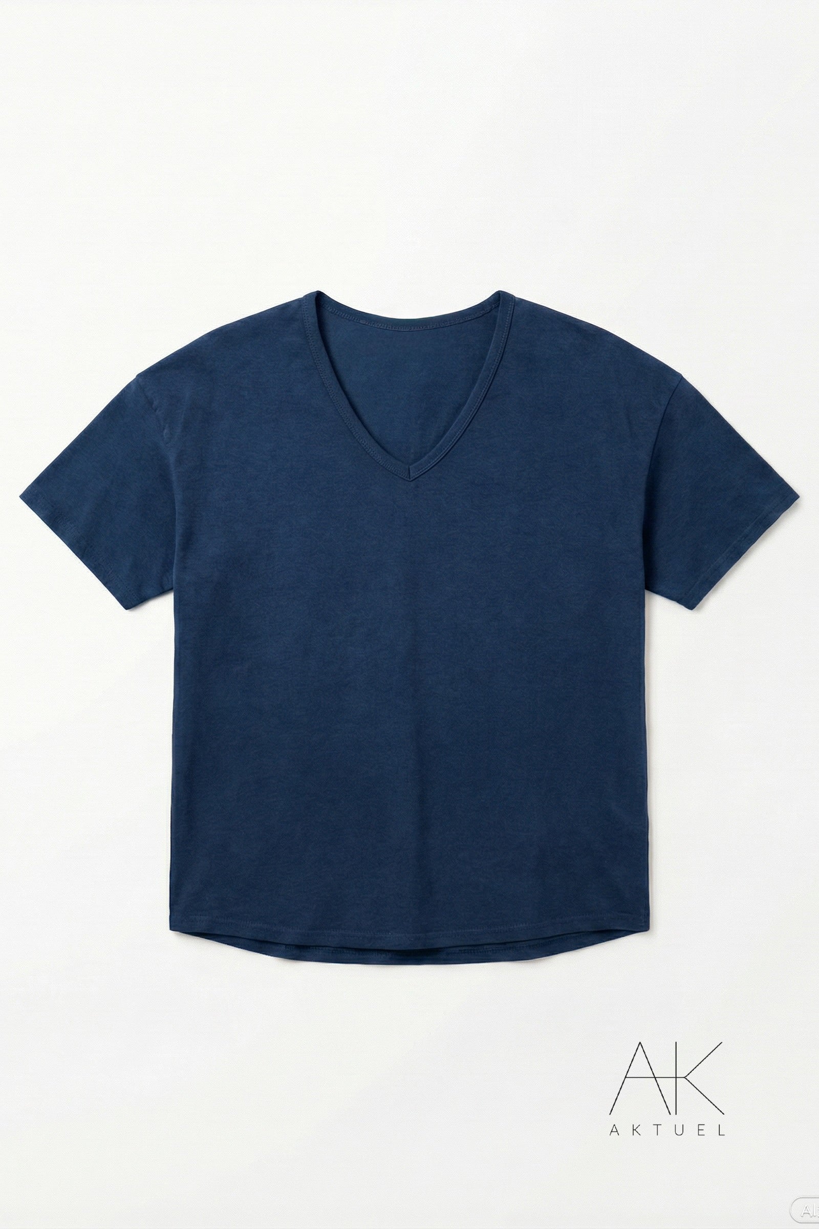 T-shirt col V marine