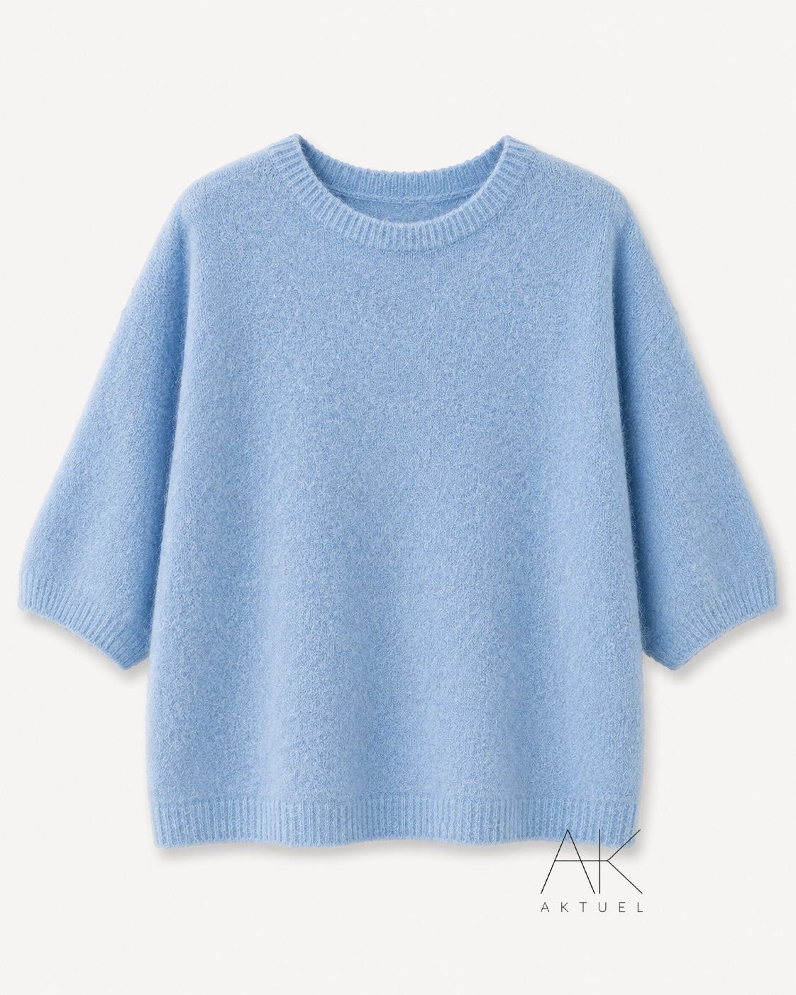 Pull alpaga à manches courtes baby bleu