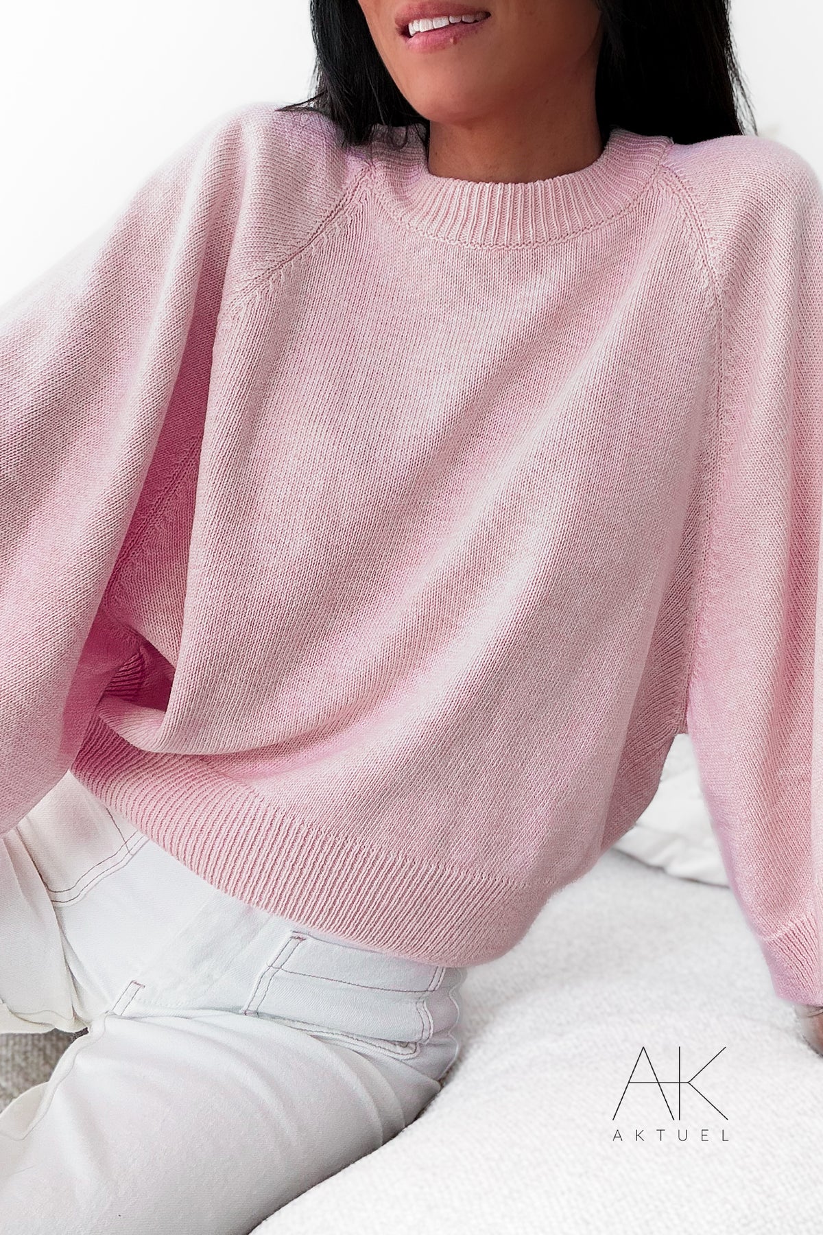 Pull manches 3/4 rose