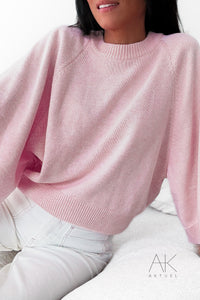 Pull manches 3/4 rose