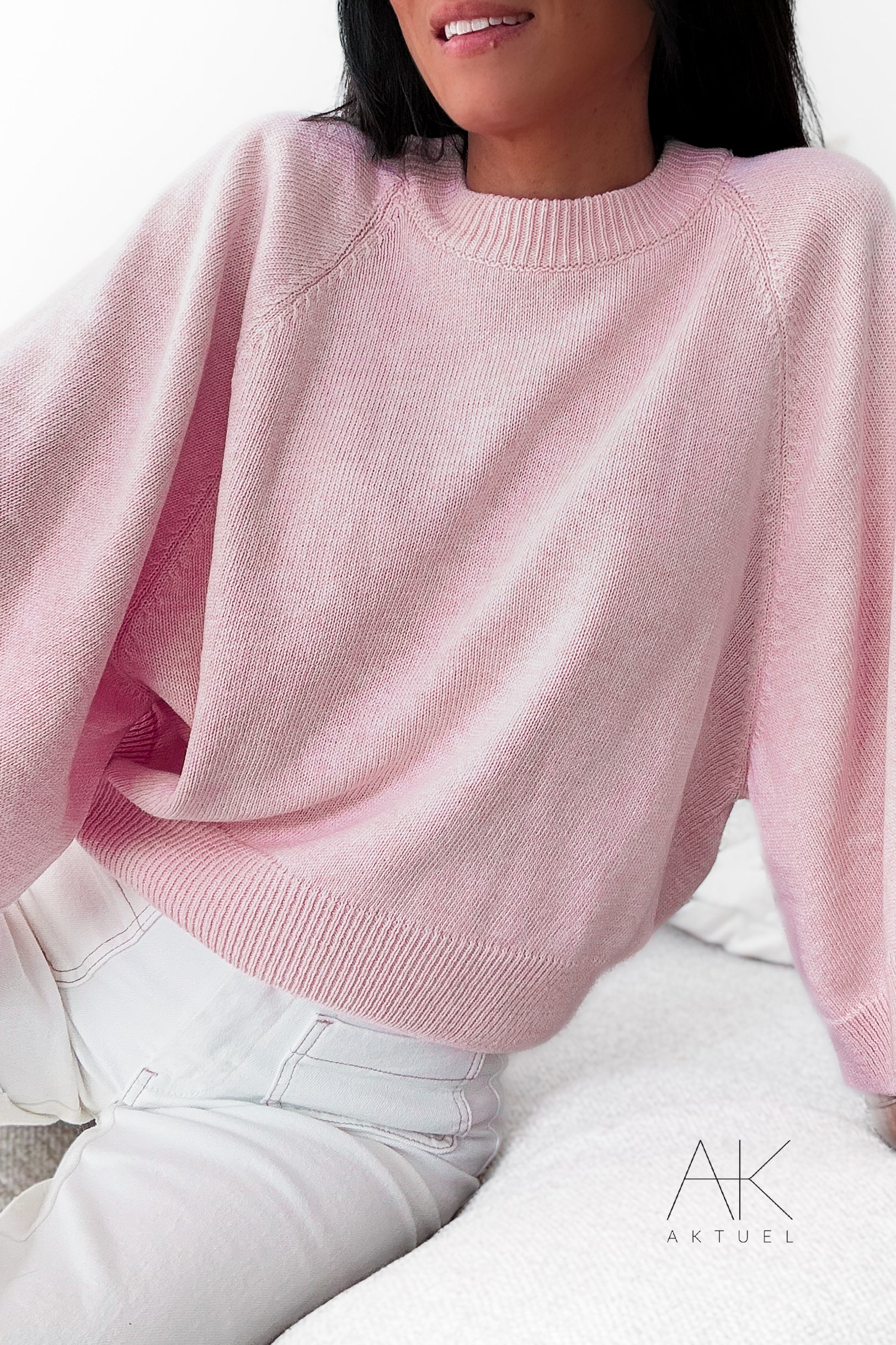 Pull manches 3/4 rose