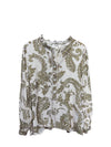 Chemise imprimée à motif cachemire kaki