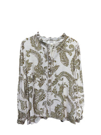 Chemise imprimée à motif cachemire kaki