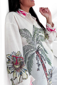 Chemise imprimée tropicale