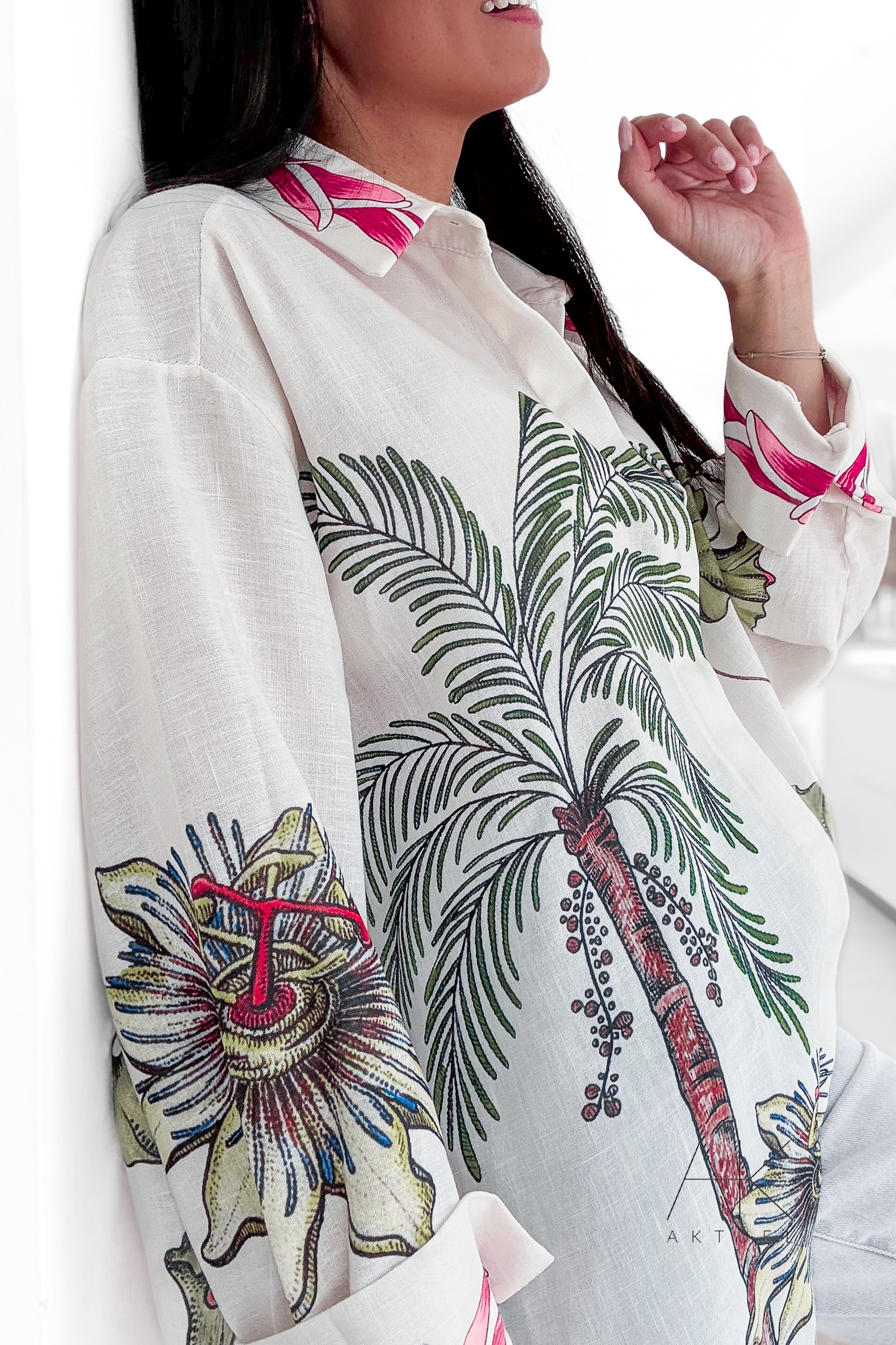 Chemise imprimée tropicale