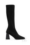 Bottes noires suédine à talon