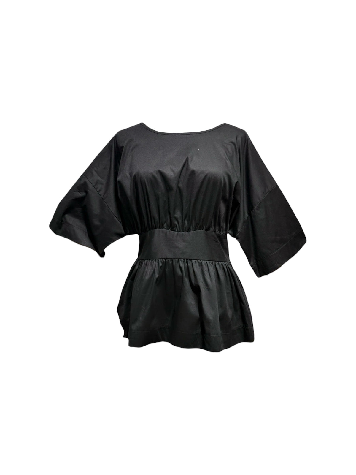 Blouse dos nu à manches larges noir