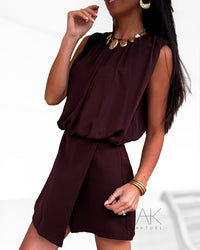 Combishort drapé bordeaux