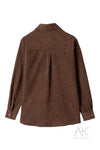 Surchemise en velours côtelé marron