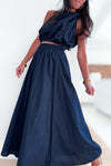 Ensemble bleu marine asymétrique