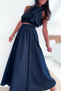 Ensemble bleu marine asymétrique