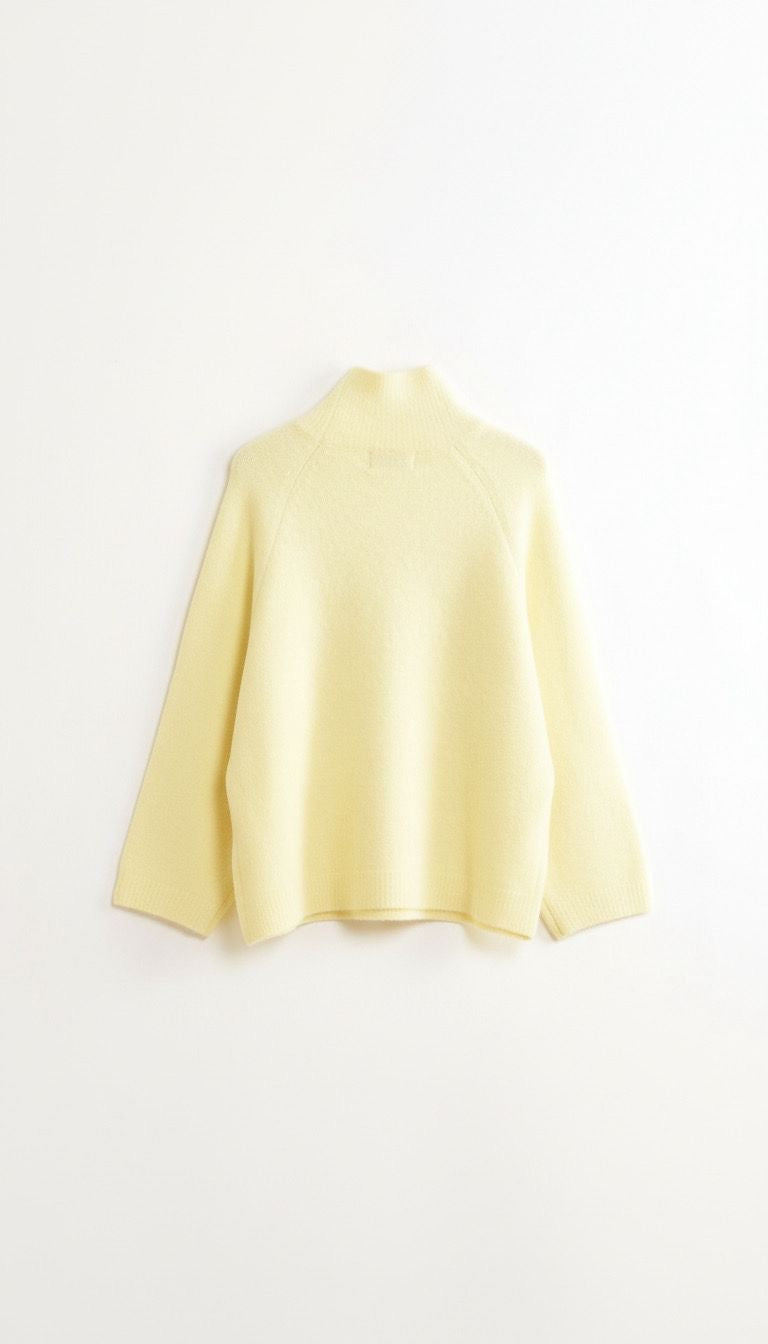 Pull à col montant jaune