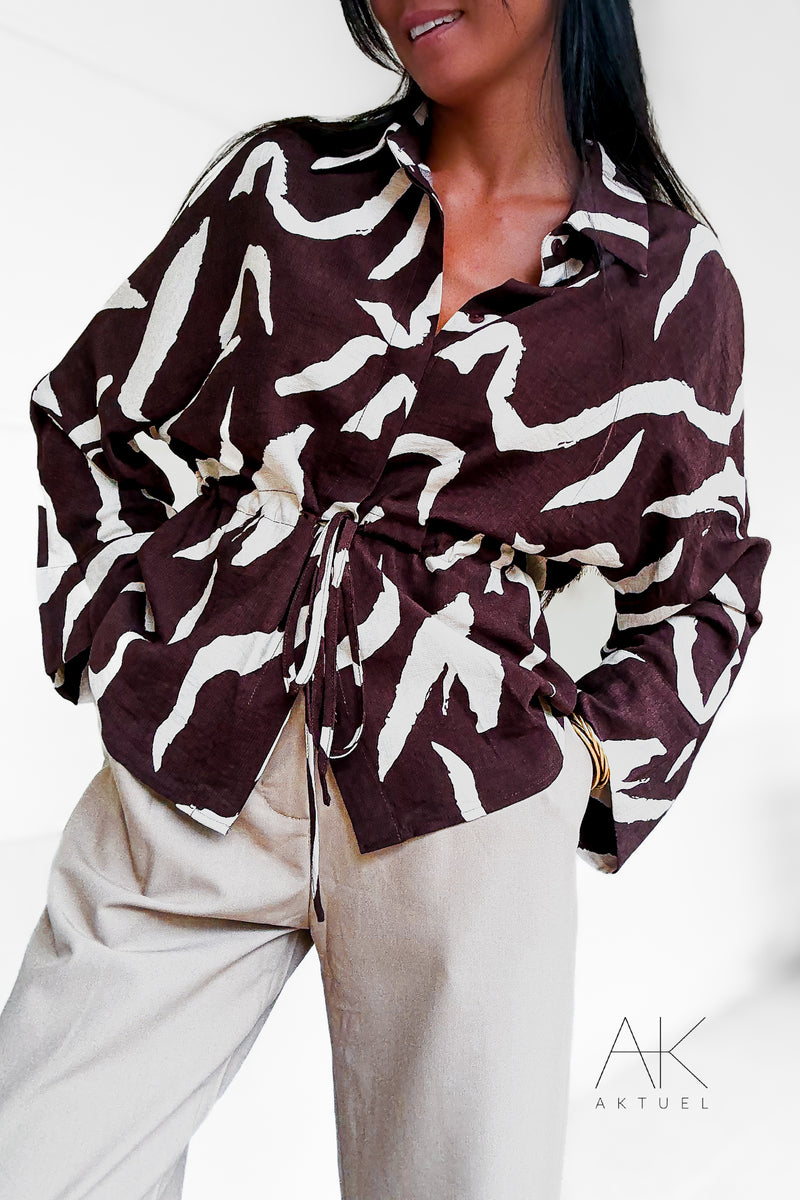 Chemise imprimée chocolat