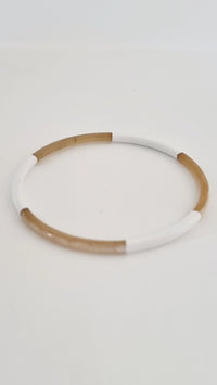 Bracelet Jonc Corne - 3 mm - Trio White