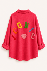 Chemise gaze de coton fuschia ICONIC