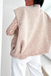 Gilet sans manches texturé beige