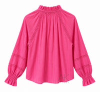 Chemise fuchsia à détails ajourés