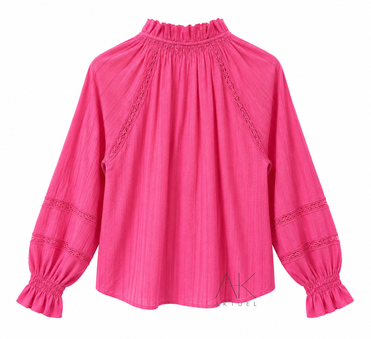 Chemise fuchsia à détails ajourés