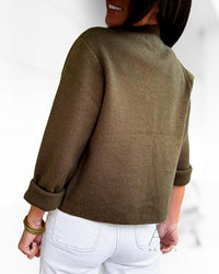 Cardigan officier kaki à boutons dorés