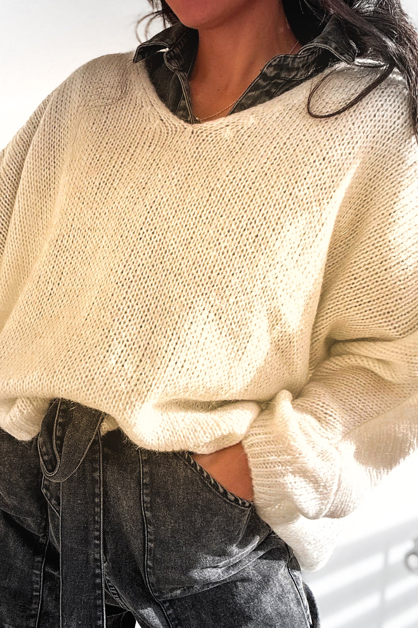 Pull Mohair Ecru