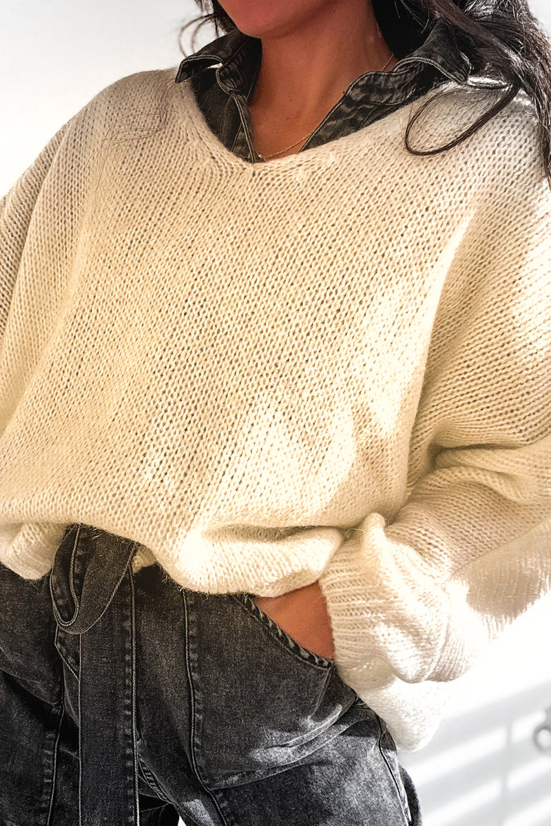 Pull Mohair Ecru