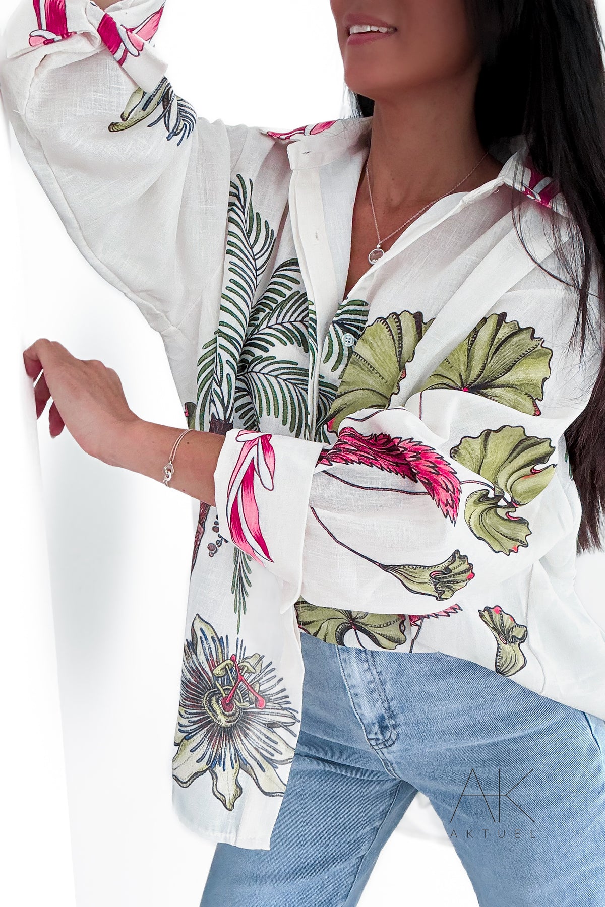 Chemise imprimée tropicale