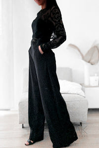 Combinaison pantalon noire dentelle