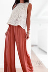 Pantalon satiné terracotta