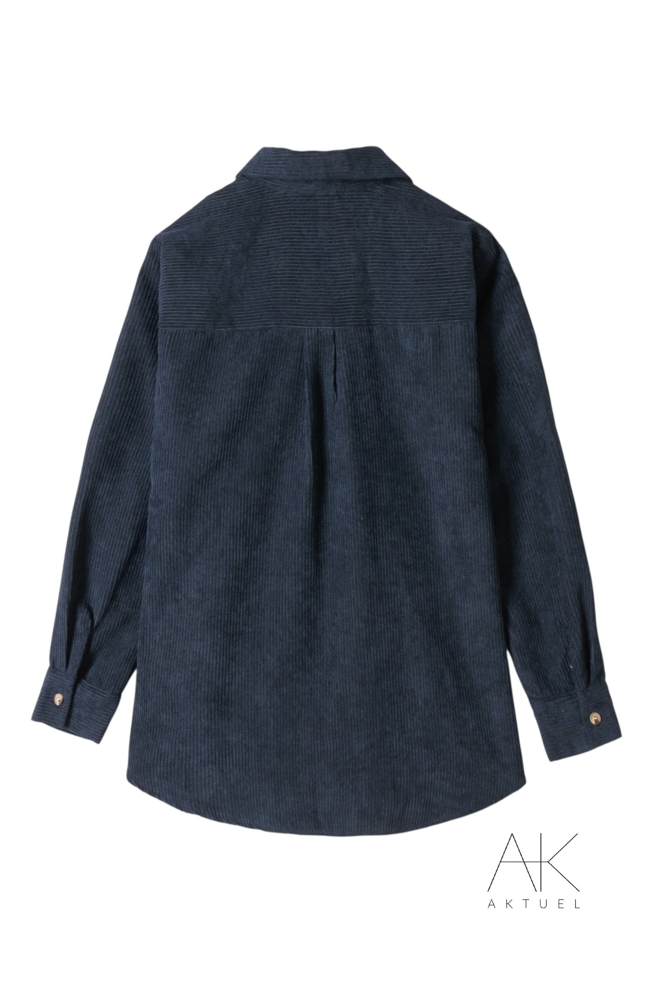 Surchemise en velours côtelé bleu marine