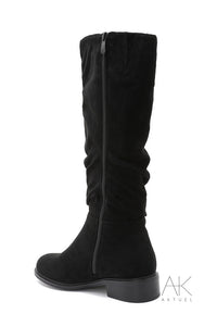 Bottes plates suédine noir