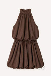 Robe ballon marron