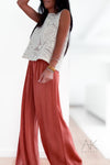 Pantalon satiné terracotta