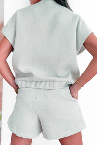 Short en tweed vert d’eau