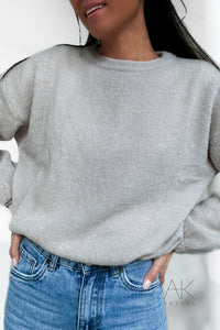 Pull en maille beige baby alpaga col rond