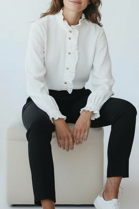 Chemise blanc à volants