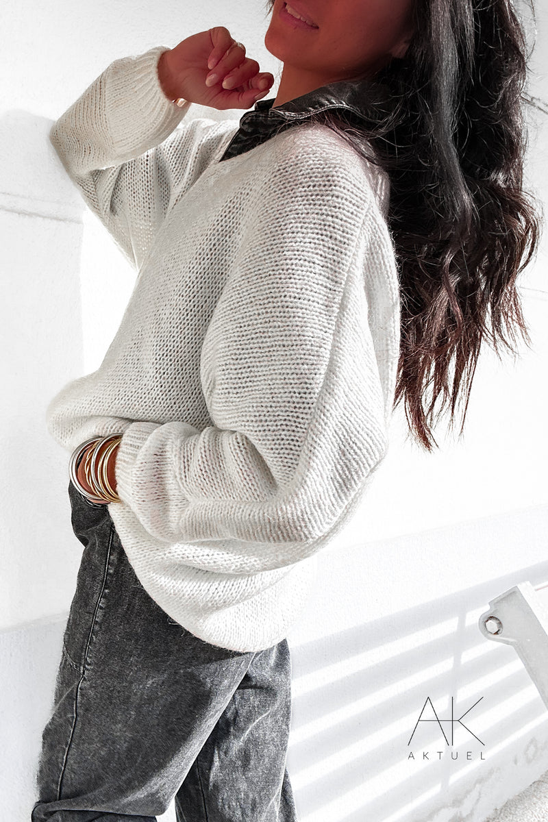 Pull Mohair Blanc