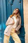 Parka beige col contrastant déperlante
