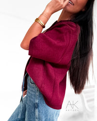 Cardigan oversize burgundy