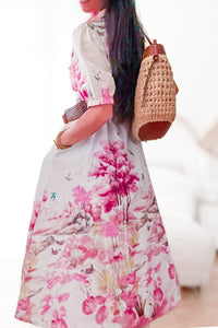 Robe chemise imprimé rose