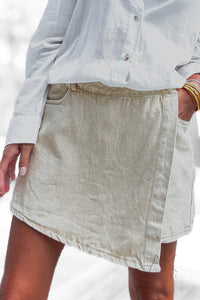 Jupe-short en jean beige sable