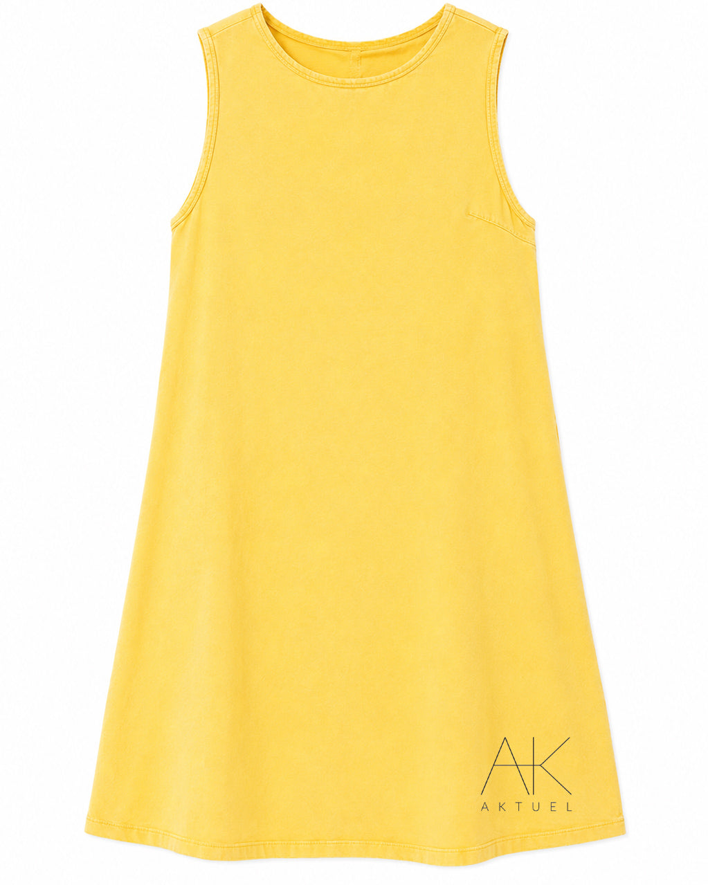 Robe courte sans manches en denim jaune