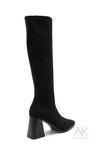 Bottes noires suédine à talon