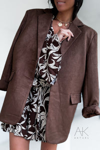 Blazer en suédine chocolat