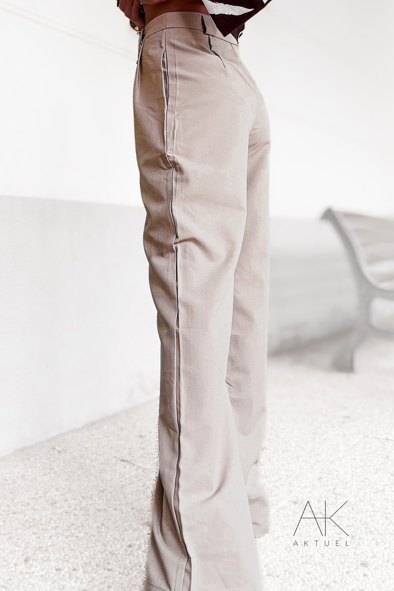 Pantalon taille haute à pinces