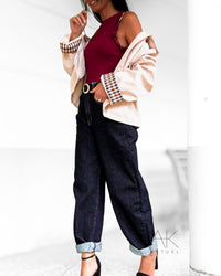Jeans barrel fit brut