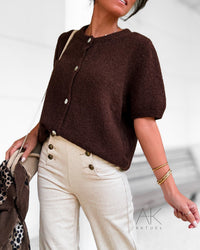 Cardigan baby alpaga chocolat