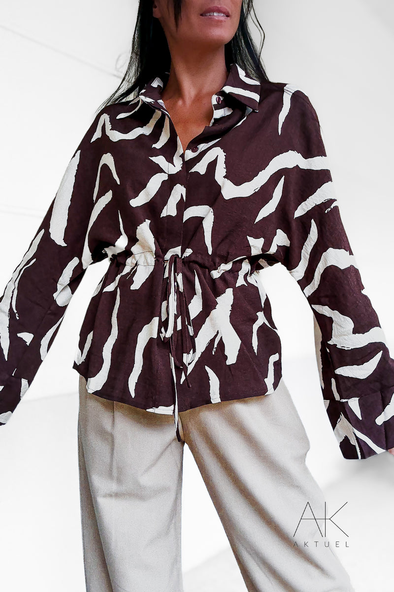 Chemise imprimée chocolat